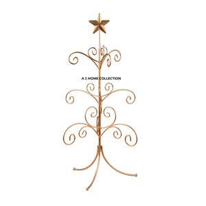 Support de présentation de Noël en métal avec éclairage LED, finition dorée, idéal pour les décorations de fête et la décoration intérieure - Product Image 1