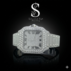 Reloj de Diamantes para Hombre Estilo Hip Hop, Reloj de Cuarzo de Lujo con Diamantes, Reloj de Pulsera Automático VVS - Product Image 1