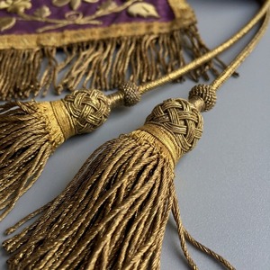 Étole liturgique personnalisée pour l'église, brodée à la main, en soie, pour le clergé chrétien, prêtres et diacres, avec bordure à franges dorées - Product Image 6