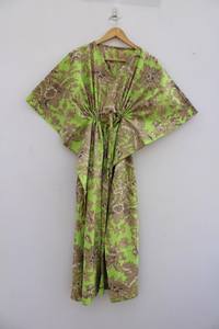 Vestido Kaftán Informal de Verano con Estampado Floral Tropical, sin Mangas, de Algodón, para Mujer, Ropa de Playa, Estilo Asia Pacífico - Product Image 3