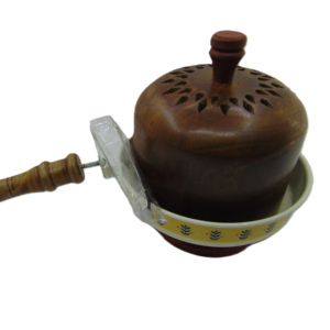 Home Purifying Hand-Loban <b>Incense</b> Burner with Wooden Handle for Home Fragrance & Bakhoor with Steel Tong And Wooden Base Burner - Product Image 1