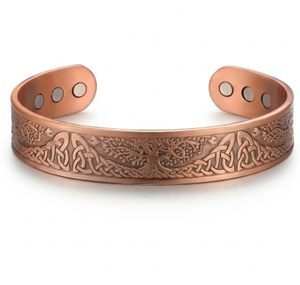 Traditional Ayurvedic Stamped Om Solid Copper <b>Bracelet</b> <b>Stack</b> Fashionable Metal Jewelry Exquisite Design - Product Image 5