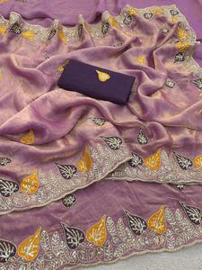 Indian Ethnic Fancy Designer Partywear Saree with Sequins Work for All Special Occasion and Function for Women Trendy Outfit - Product Image 5