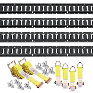 Kit di fissaggio E Track con 18 pezzi, set da 1,5 m con 4 binari, 8 ancoraggi, 4 punti di fissaggio, 2 anelli a D - Product Image 5