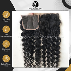 Extensions de cheveux humains 100% naturels non traités, bouclés, avec closure 4x4, à un prix imbattable auprès d'un fournisseur indien - Product Image 3