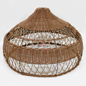 Abat-jour en plastique fait main en forme de cloche, rustique, écologique, design artisanal - Product Image 3