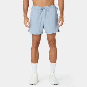 Shorts de sport pour homme avec logo personnalisé, couleur vert-bleu, polyester à séchage rapide, coupe confortable avec ceinture élastique - Product Image 1