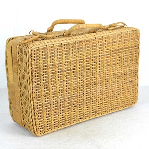 Luxury travel bag rattan weave suitcase trunk-shaped <b>basket</b> for picnics hand-braided briefcases - Product Image 4