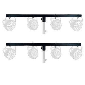DJ Lighting T-<b>Bar</b> <b>Stand</b> with 4 Party Lights 2-Piece 35-Inch Extension Crossbar 66 Lbs Capacity - Product Image 1