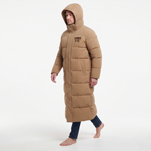 Veste d'hiver longue pour homme, design personnalisé, rembourrée, à capuche, épaisse, isolante, chaude, résistante au vent, décontractée, pour l'extérieur - Product Image 4