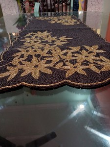 Camino de Mesa con Cuentas de Primera Calidad, Diseño Bordado para Mesa de Comedor, Recepción de Bodas, Banquete de Hotel y Decoración del Hogar - Product Image 3