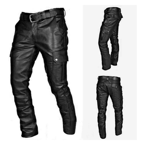 Pantalones Casuales de Cuero para Hombre, Ligeros, Transpirables y Ecológicos, de Alta Calidad, con Diseño de Color y Logotipo Personalizados, Venta al Por Mayor - Product Image 3