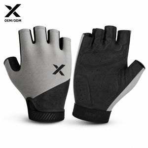 ถุงมือปั่นจักรยาน X Safety Ride สีเทา-ดำ ระบายอากาศได้ดี ถักทออย่างประณีต สำหรับฤดูร้อน ดีไซน์สำหรับผู้ใหญ่ ผลิตจากไมโครไฟเบอร์ รองรับการสัมผัสหน้าจอ - Product Image 1