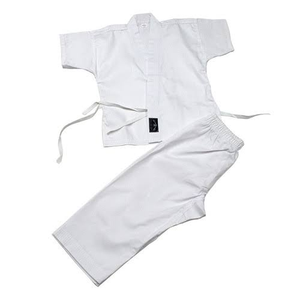 Uniforme de Karate Blanco para Niños, Ropa de Artes Marciales de Algodón, Corte Regular, Ropa de Práctica de Karate Resistente para Niños, Disponible en Stock - Product Image 1