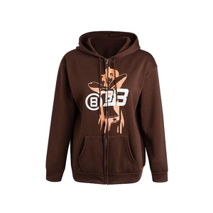 Sudadera con Capucha Marrón para Hombre, Unisex, de Algodón Tejido, Informal, Otoñal, con Logotipo Estampado en la Parte Delantera, Corte Regular - Product Image 1