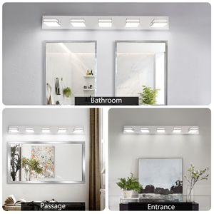 Lampada da Bagno Moderna a LED Cromata, Applique Minimalista a 5 Luci, Efficiente dal Punto di Vista Energetico e Facile da Installare - Product Image 4