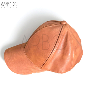 Casquette de baseball vintage en cuir véritable vieilli marron, tendance, de haute qualité, personnalisable, pour hommes et femmes, prix de gros - Product Image 2