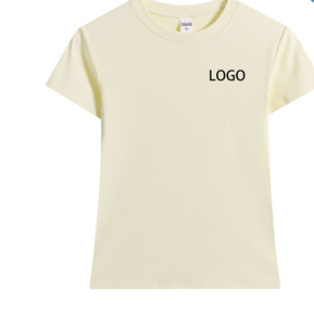 Camiseta de Manga Corta para Mujer, Moda 2026, Marca Privada, Temporada de Verano, Informal, Tejida, Lisa, Teñida, Corte Ajustado, 100% Algodón - Product Image 3