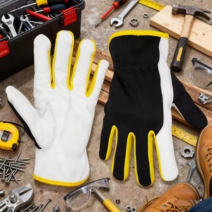 Gants de travail en cuir respirants à doigts entiers, protection complète des mains, personnalisables, très demandés, pour hommes et femmes - Product Image 1