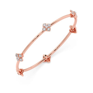 Interwoven Oval Link Diamond Accent <b>Bangle</b> <b>Bracelet</b> - Product Image 2