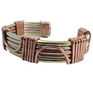 Luxury Copper <b>Bracelet</b> with <b>Crystals</b> Statement Fashion Accessory - Product Image 3