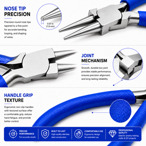 Jewelry Round Nose Pliers <b>Wire</b> Loop Making Tool for Beading Earring <b>Craft</b> Repair and Handmade Work - Product Image 6