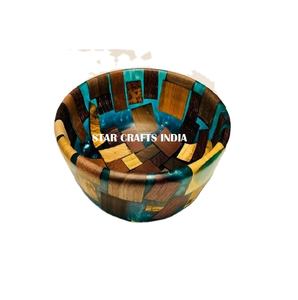 Cuencos de ensalada de comida de madera y resina de demanda caliente de alto rango, utensilios de cocina para el hogar, platos para servir, Pasta, arroz, sopa, nueces, tazón - Product Image 2