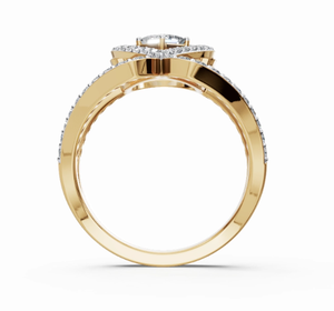 Anillo de diamantes de 9kt, 14kt, 18kt en oro amarillo, oro rosa y oro blanco. Joyería de diamantes auténticos con banda de oro para mujer. Anillo de metal genuino. - Product Image 4