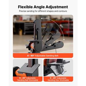 Sander à disque professionnel 420W 6 pouces, bande 2 pouces x 42 pouces, réglages d'angle multiples, bricolage, travail du bois, rénovation de meubles, couteau - Product Image 4