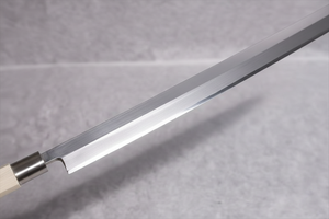 Cuchillo para atún, cuchillo largo para filetear y rebanar, hoja de acero al carbono forjado, mango de madera, ecológico - Product Image 5