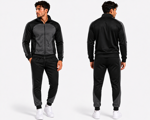 Conjunto Deportivo Personalizado con Logotipo, Ropa Deportiva Premium Negra para Hombre - Product Image 3
