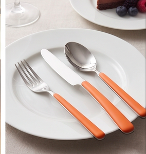 Elegant Orange Handle Stainless Steel <b>Cutlery</b> <b>Set</b> Durable Kitchen Flatware For Home Dining Handcrafted For Weddings - Product Image 1
