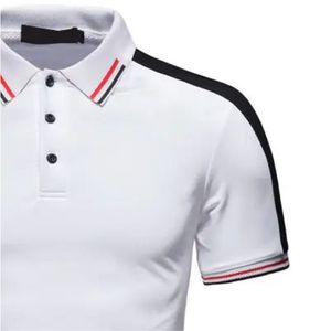 <b>Men's</b> <b>White</b> Knitted <b>Polo</b> Shirt Short Sleeve Solid Color Casual Style Regular Fit Button Design - Product Image 6