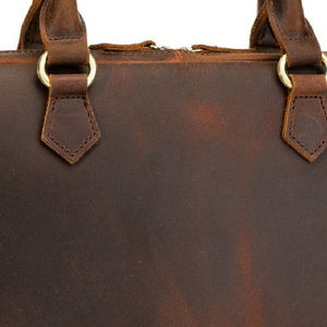 leather laptop briefcase with secure closure and structured body for safe transport of devices and <b>documents</b> leather laptop <b>bag</b> - Product Image 6