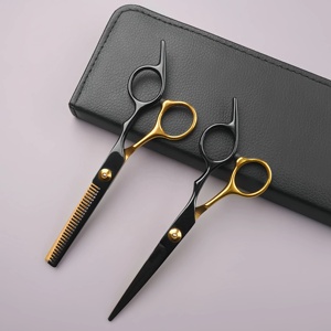 Kit de barbier professionnel 3 pièces comprenant des ciseaux à effiler, des ciseaux à lame de rasoir et un rasoir de coiffure - Product Image 5