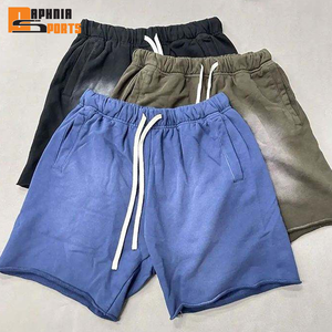 Pantalones Cortos Deportivos de Estilo Urbano, Personalizados, Sólidos, Vintage, Holgados, con Efecto Deslavado, Transpirables, Resistentes al Viento, Elásticos, para Correr - Product Image 4