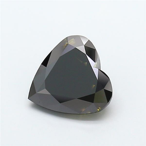 Diamant synthétique noir fantaisie en forme de cœur, cultivé en laboratoire, certifié IGI, taille excellente, 2,40 carats, clarté VVS2. - Product Image 1