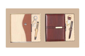 Ensemble cadeau de luxe en cuir PU écologique, personnalisation par impression, agenda, stylo, porte-clés pour la Saint-Valentin, Noël, Pâques - Product Image 3