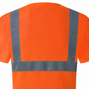 เสื้อยืดสะท้อนแสงสีส้มสะท้อนแสง LED แขนสั้นแอนซีคลาส1 EN ISO 20471คลาส2พร้อมส่ง - Product Image 4