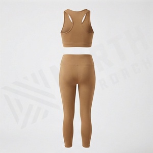 Womens Yoga Set Solid Customized Color Latest Design Gym Fitness Activewear Wholesale Workout Clothing <b>Low</b> MOQ Trend - Product Image 2