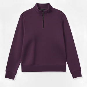 <b>Men</b> Fleece Stand Half Zip Sweatshirts Breathable Anti-Pilling Regular Fit Winter Solid Digital Printing Customizable Sweatshirts - Product Image 1