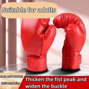 Guantes de Boxeo de Piel Sintética PU Impermeables con Logotipo Personalizado, con Cierre de Velcro y Cordones, para Entrenamiento de Sparring de Muay Thai para Adultos, 10oz 16oz - Product Image 6
