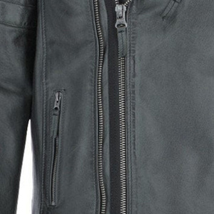 Vestes de moto en cuir véritable gris uni vintage de haute qualité pour hommes, vente en gros, qualité supérieure, modèle RL-LJ-61 - Product Image 6