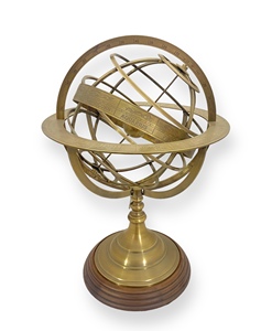 Globo Terráqueo Decorativo de Lujo con Anillos Zodiacales, Esfera Celestial de Latón Antiguo para Decoración de Mesa de Oficina - Product Image 3