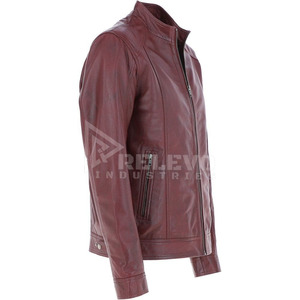 Chaqueta de cuero vintage para hombre, chaqueta de motociclista de cuero auténtico desgastado, estilo retro, en stock. - Product Image 4