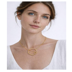 Collar con colgante geométrico minimalista chapado en oro para mujer, cadena de serpiente para uso diario, joyería perfecta - Product Image 3