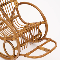 Fauteuil à bascule pour enfant en rotin, artisanal, écologique, personnalisable, style vintage, pour chambre, salle à manger, extérieur, jardin, fabriqué au Vietnam