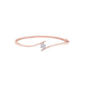 Brazalete de oro rosa de calidad premium con colgante de estrella de diamantes, joyería de lujo minimalista para uso diario de mujer. - Product Image 4