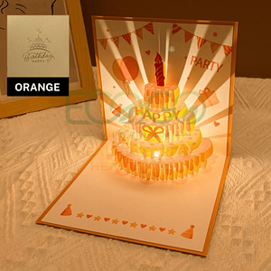Carte de vœux 3D écologique personnalisée, faite à la main, en papier, avec gâteau et ballon, pour anniversaire, cadeau, Noël, remise de diplôme, Pâques - Product Image 5