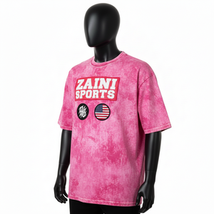 Camiseta para hombre con lavado ácido, algodón premium, estilo vintage, estampado de silicona personalizado, logo bordado, 100% algodón, corte holgado, estampada. - Product Image 4